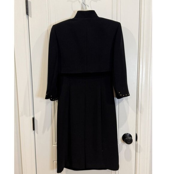 Tahari Studded Jacket & Sheath Dress Black 4 Gold Studs Cropped Jacket Formal - Picture 2 of 10